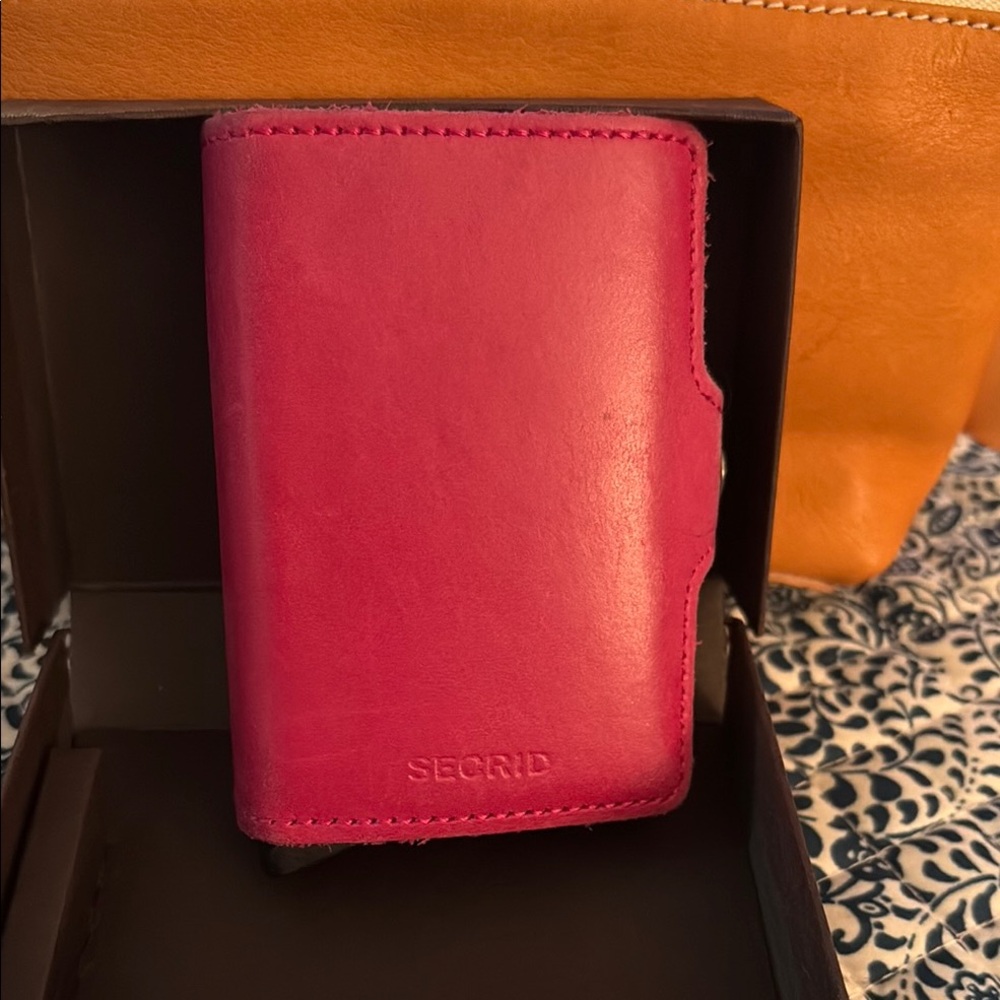 Secrid Pink Leather Card Wallet